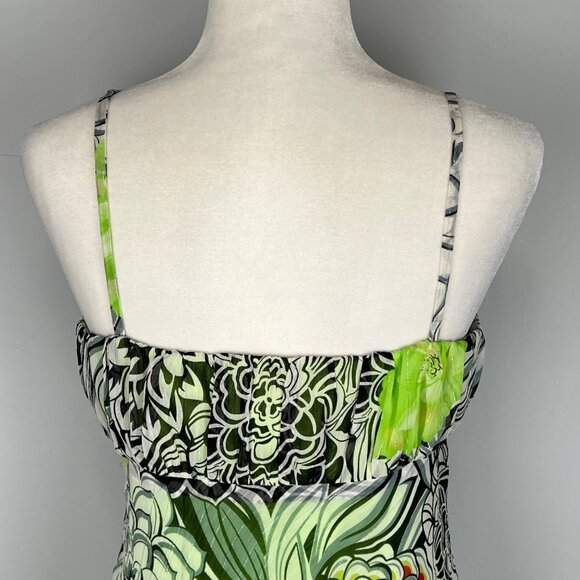Forwear New York Womens Green Floral Print Chiffon Slip Dress Sleeveless size 4 - Picture 6 of 13
